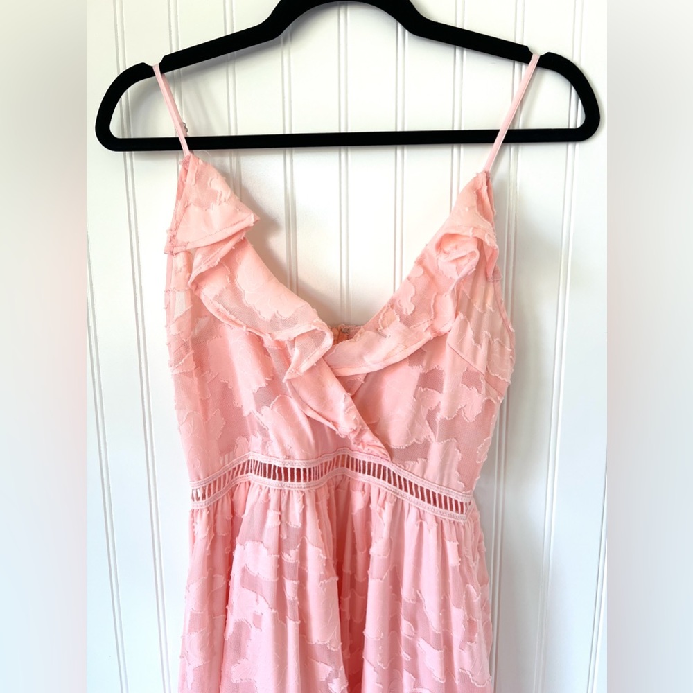 A.Peach High/Low Lace Dress - Picture 6 of 10